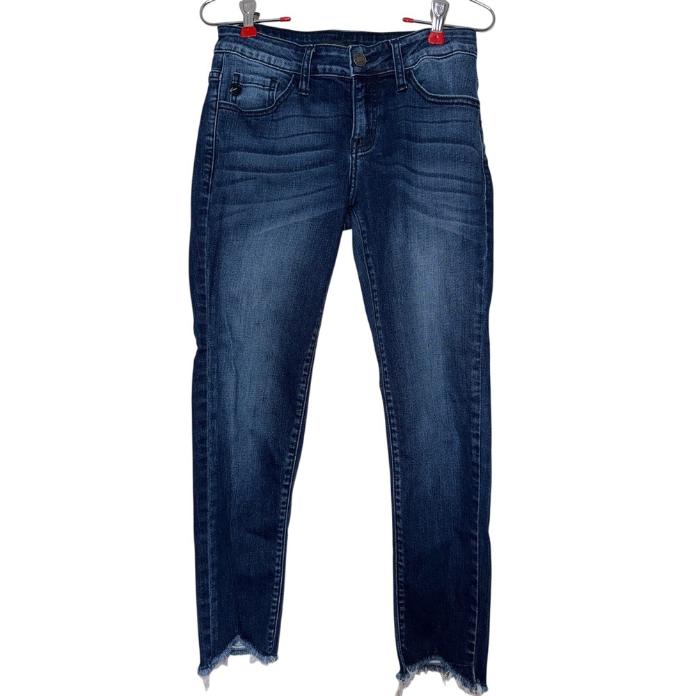 KanCan Jeans Womens Size 26 Blue Wash Skinny Ankle Raw Hem VBK1195A